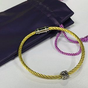 Charriol Yellow Cable Bracelet Diamond Embellishment
